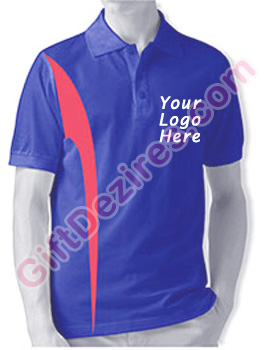 Designer Royal Blue and Red Color Company Logo T Shirts